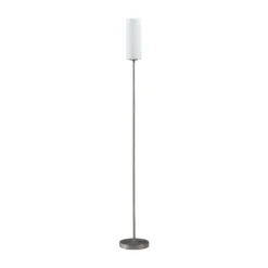 Lindby Vinsta lámpara de pie, altura 153 cm, blanco, cristal, metal