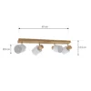 Lindby Wanessa downlight de techo, 67cm, 4 luces, madera, blanco, E14