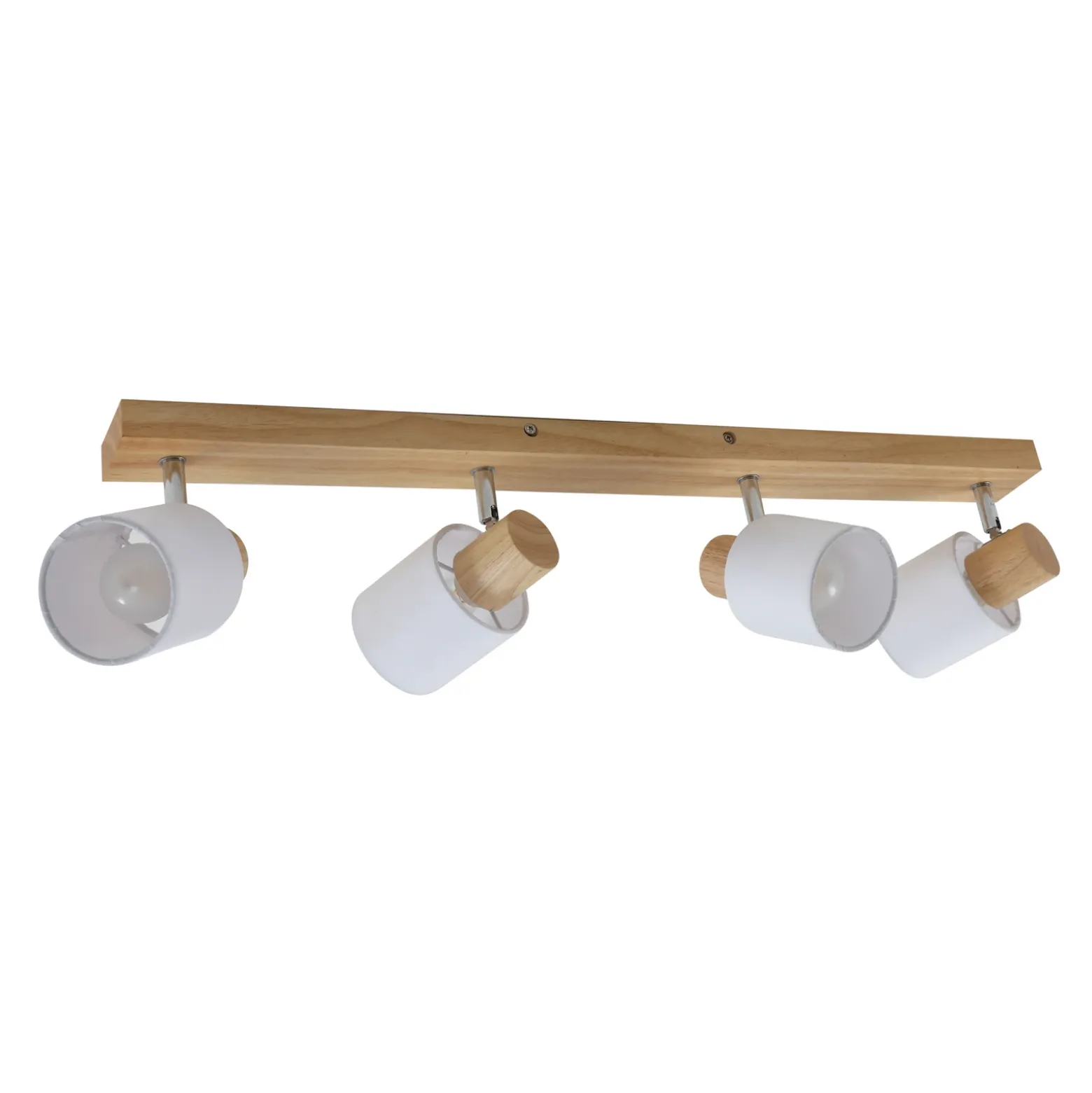 Lindby Wanessa downlight de techo, 67cm, 4 luces, madera, blanco, E14