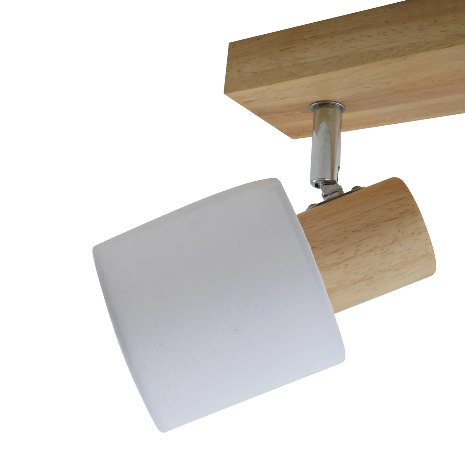Lindby Wanessa downlight de techo, 67cm, 4 luces, madera, blanco, E14