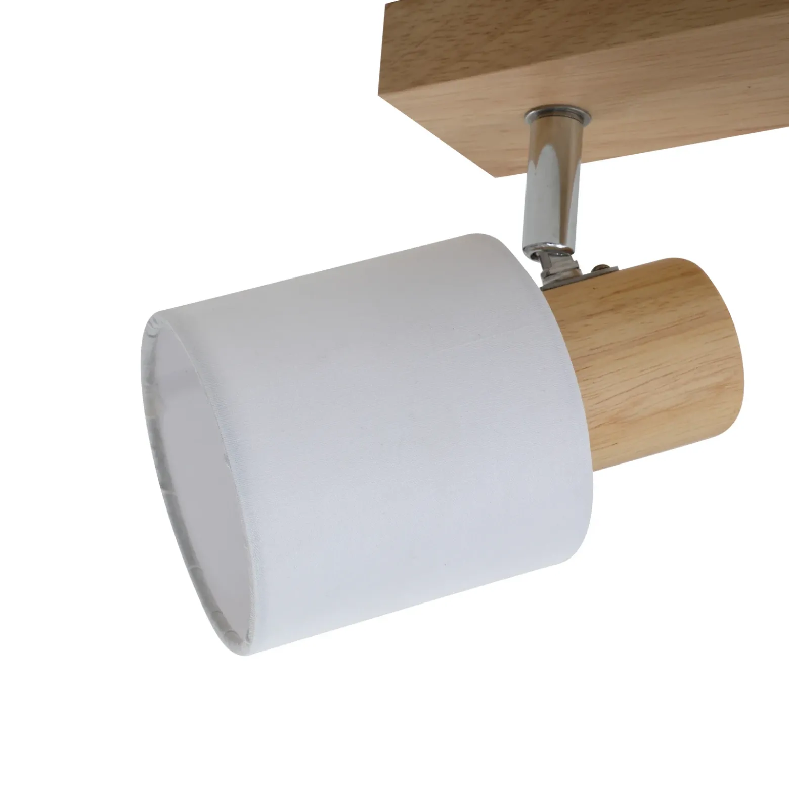 Lindby Wanessa downlight de techo, 39cm, 2 luces, madera, blanco, E14