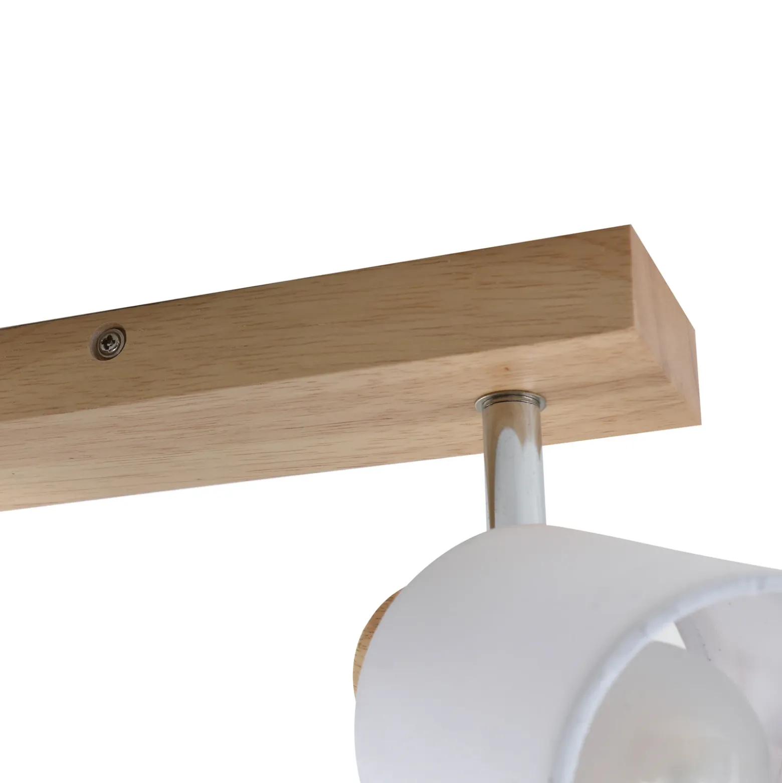 Lindby Wanessa downlight de techo, 39cm, 2 luces, madera, blanco, E14