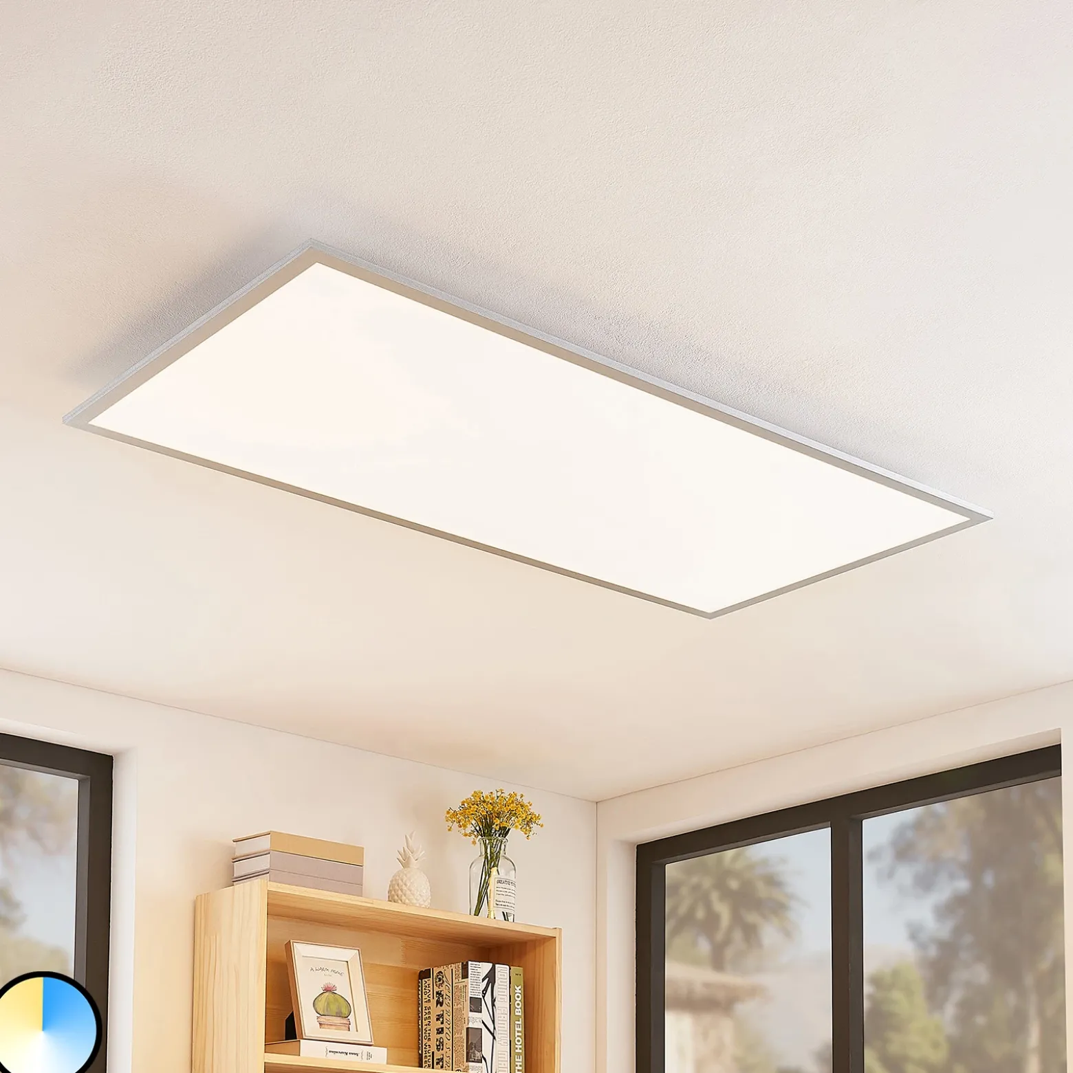 Lindby Zento panel LED, CCT, mando, atenuable
