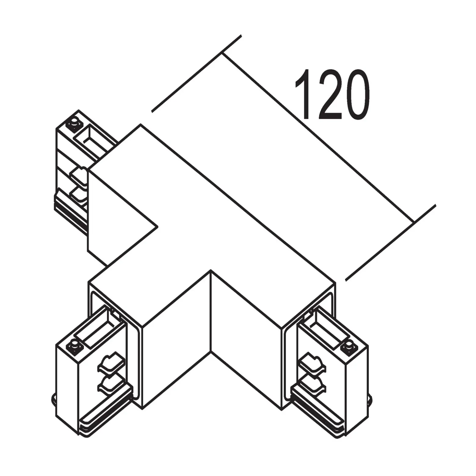 Link conector en T Ivela tierra izquierda, plata
