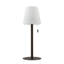 Linterna LED recargable Azalea de Lindby, blanca/marrón, 45 cm, CCT, IP44