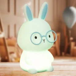 Linterna LED recargable Felix, azul, altura 13 cm, silicona
