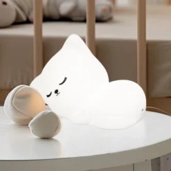 Linterna LED recargable Mia, blanca, longitud 16 cm, silicona