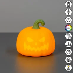 Linterna LED recargable Richy, naranja, Ø 11 cm, silicona