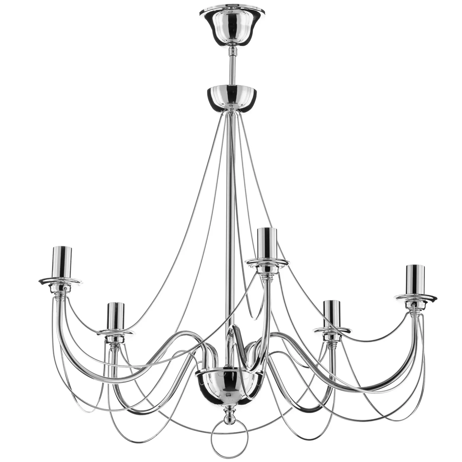 Lámpara araña Retro plata 6 luces suspensión 75 cm