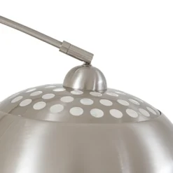 Lámpara arqueada Hernando de Lindby, níquel, acero, altura 188 cm