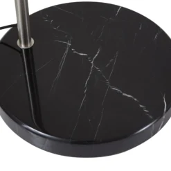 Lámpara arqueada Hernando de Lindby, níquel, acero, altura 188 cm