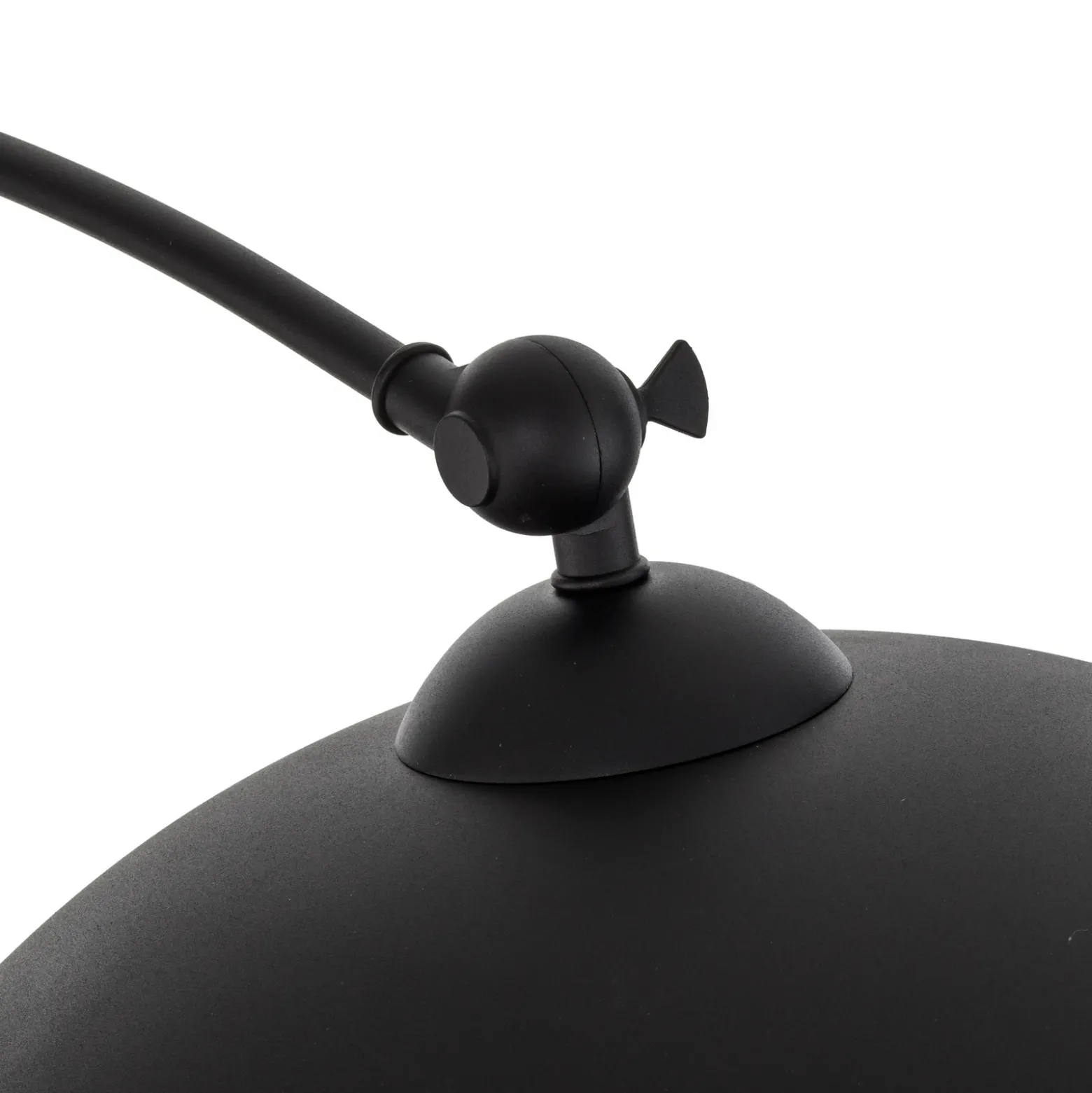 Lámpara arqueada Jonera de Lindby, negra, metal, E27, altura 185 cm