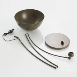Lámpara arqueada Jonera de Lindby, gris, metal, E27, 185 cm de altura
