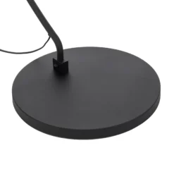 Lámpara arqueada Jonera de Lindby, negra, metal, E27, altura 185 cm