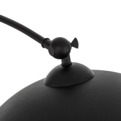 Lámpara arqueada Jonera de Lindby, negra, metal, E27, altura 185 cm