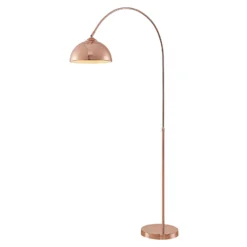 Lámpara arqueada Lennart de Lindby, de cobre, regulable en altura, E27
