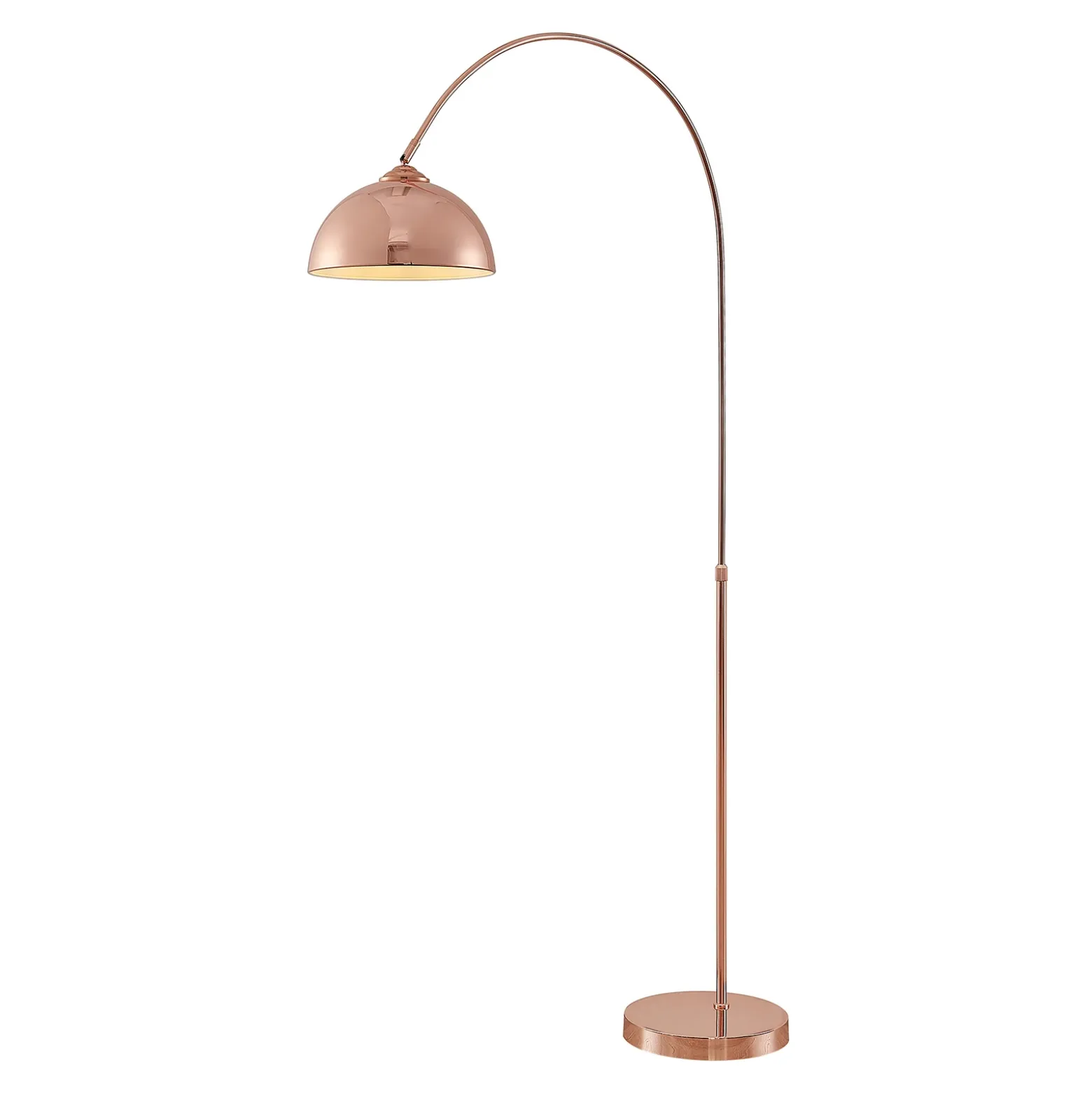 Lámpara arqueada Lennart de Lindby, de cobre, regulable en altura, E27