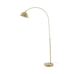 Lámpara arqueada Lennart de Lindby, latón, altura regulable, E27