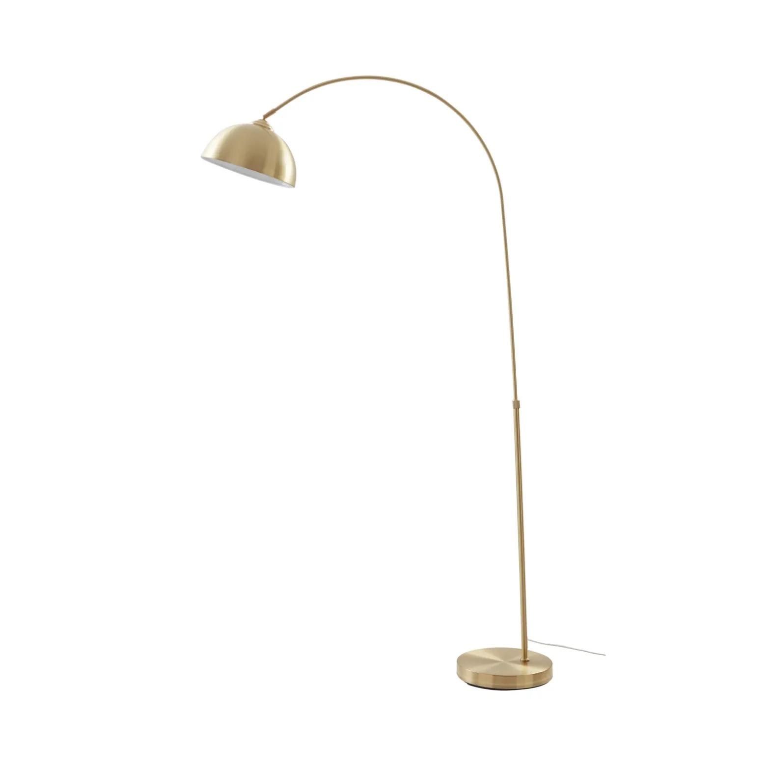 Lámpara arqueada Lennart de Lindby, latón, altura regulable, E27