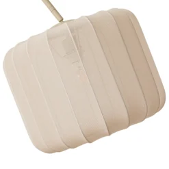 Lámpara arqueada Lindby Helin, beige, textil, altura 198,5 cm