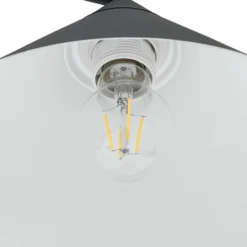 Lámpara arqueada Lindby Triangolo, negra, altura 195 cm, metal E27