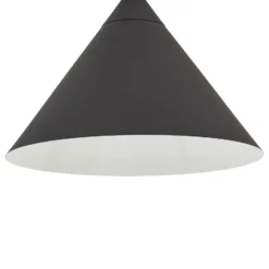 Lámpara arqueada Lindby Triangolo, negra, altura 195 cm, metal E27