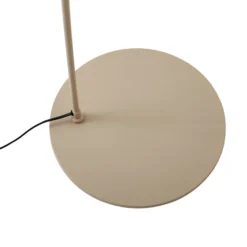 Lámpara arqueada Lindby Triangolo, beige, altura 195 cm, metal, E27