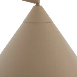 Lámpara arqueada Lindby Triangolo, beige, altura 195 cm, metal, E27