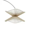 Lámpara arqueada Lindby Valdorin, beige, papel, 195 cm, IP20