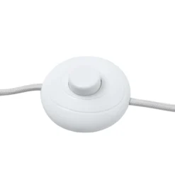 Lámpara arqueada Lindby Valdorin, beige, papel, 195 cm, IP20