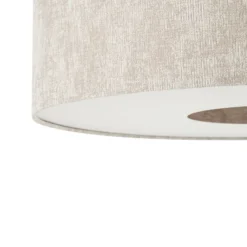 Lámpara arqueada Poise B, gris, acero, textil, alcance 255 cm