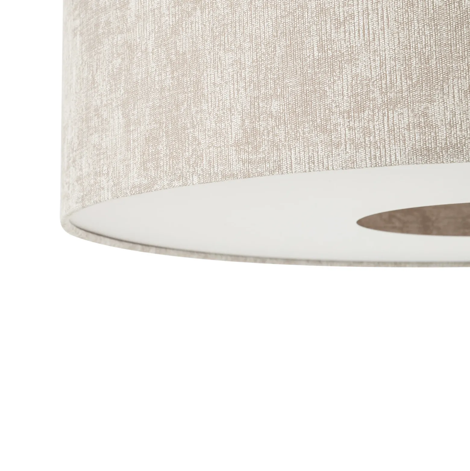Lámpara arqueada Poise B, gris, acero, textil, alcance 255 cm