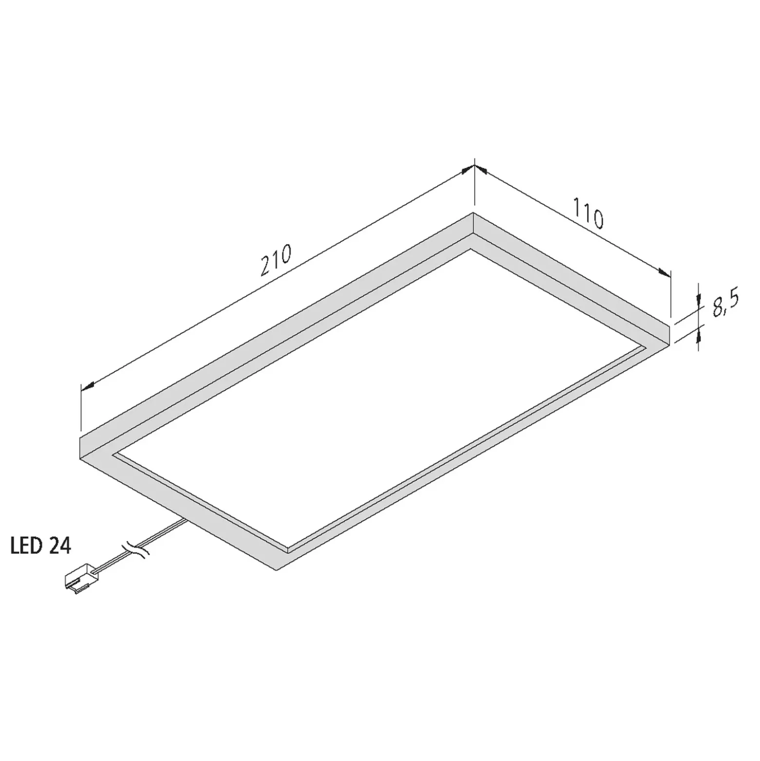 Lámpara bajo mueble LED Sky negro 4.000K