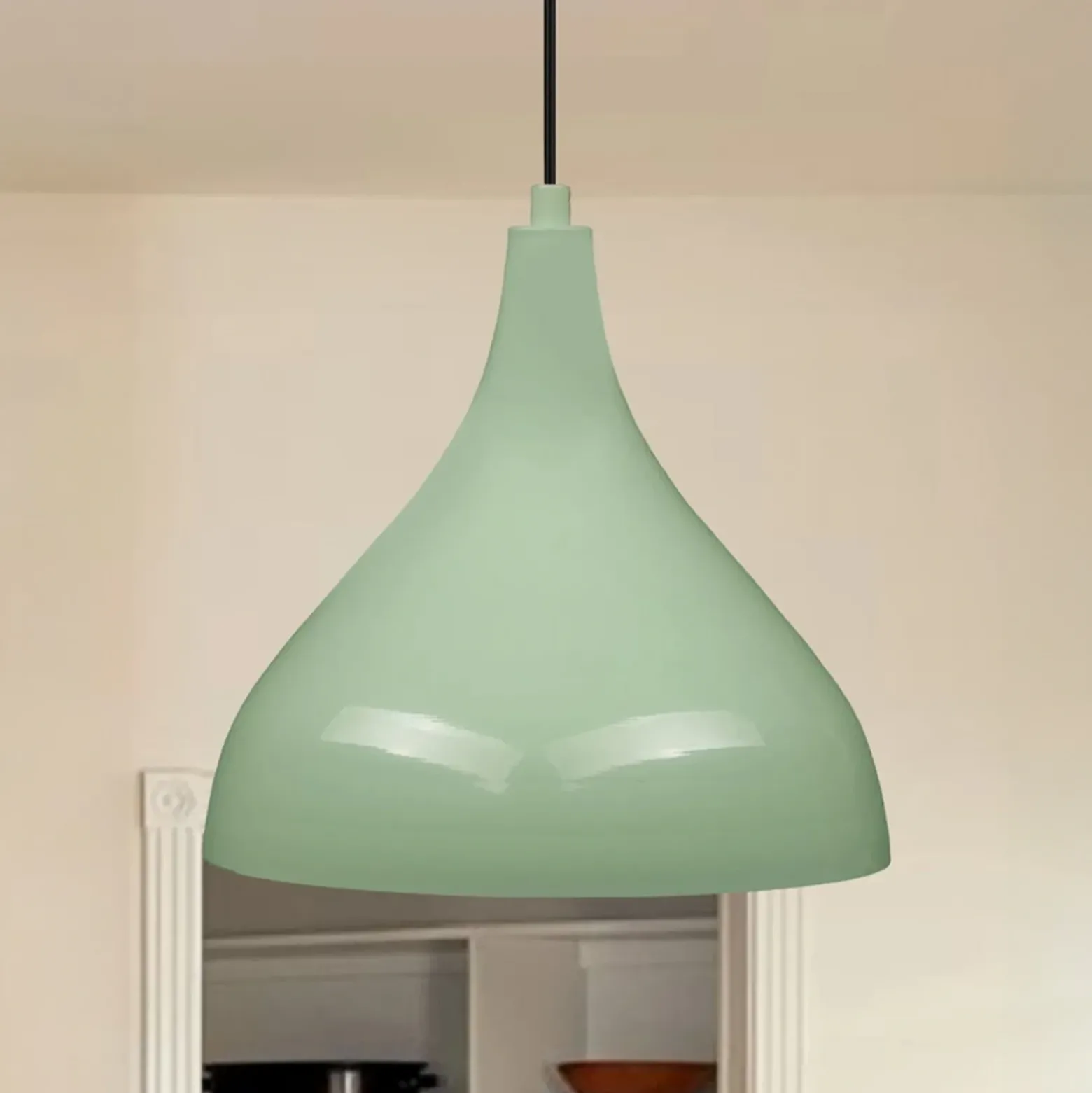 Lámpara colgante Adash, verde menta, metal, Ø 26 cm, E27