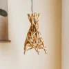 Lámpara colgante Agar con pantalla de madera