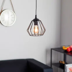 Lámpara colgante Agat negro, 1 luz
