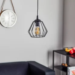 Lámpara colgante Agat negro, 1 luz