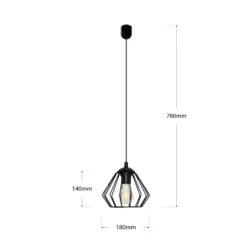 Lámpara colgante Agat negro, 1 luz
