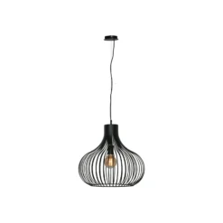 Lámpara colgante Aglio, Ø 48 cm, negra, metal