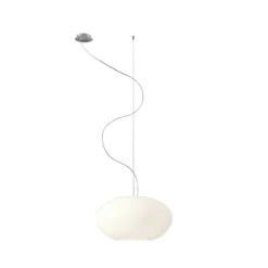 Lámpara colgante AIH cristal 38cm blanco mate