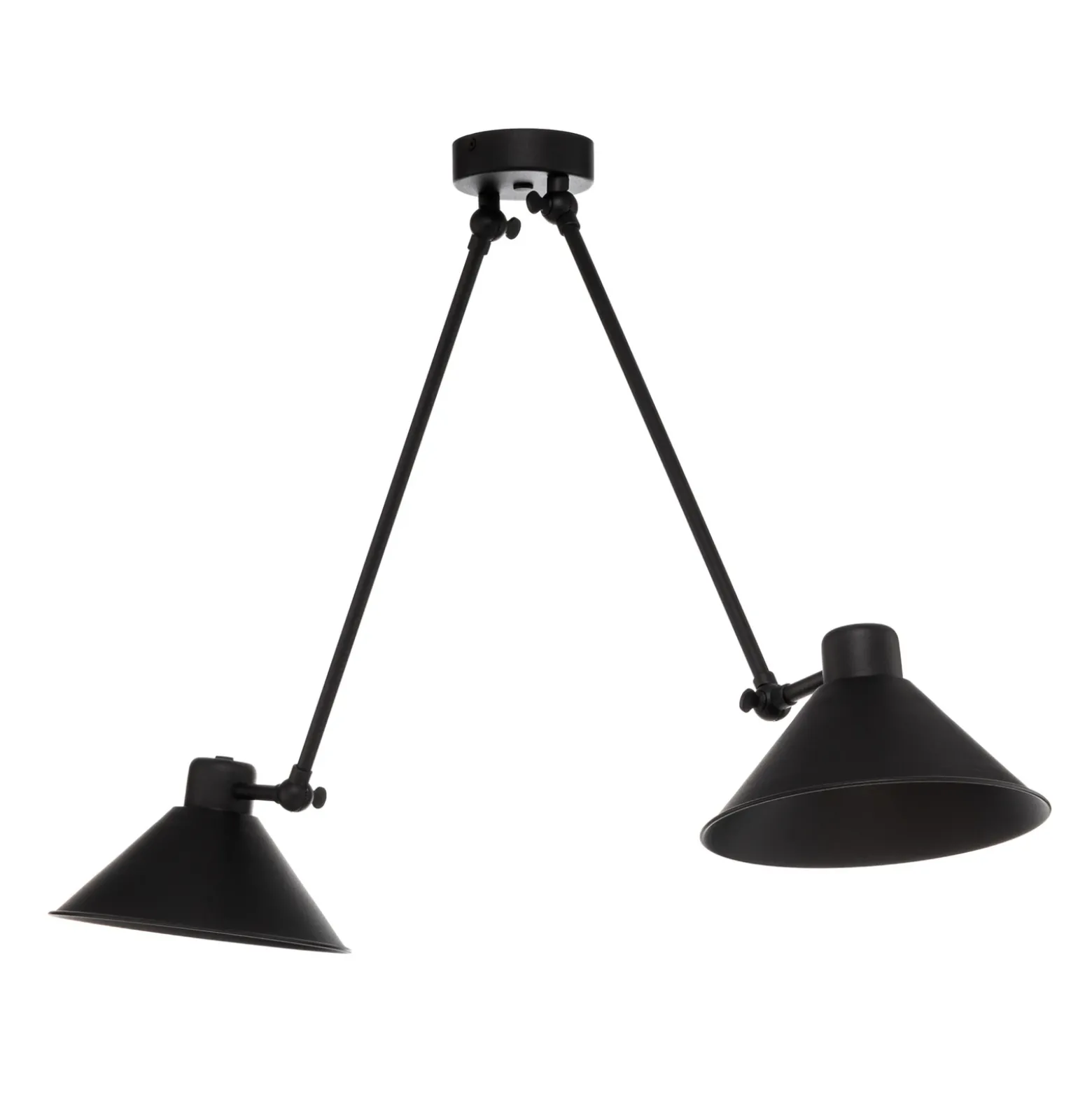 Lámpara colgante Alan, móvil, negro, 2 luces