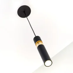 Lámpara colgante Alas, negro, metal, suspensión 135 cm, GU10