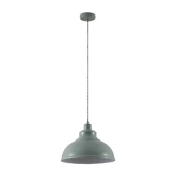 Lámpara colgante Albertine, metal, azul celeste