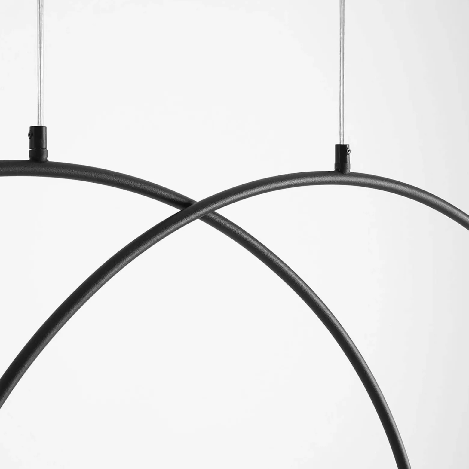 Lámpara colgante Alison, negro/blanco, 4 luces, forma de arco, 129 cm