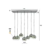 Lámpara colgante Allessandra, 7 luces, Ø 18 cm, gris ahumado, cristal
