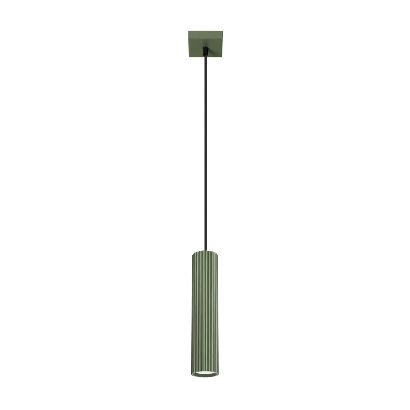 Lámpara colgante ALORA, verde oliva, Ø 8 cm, metal, GU10