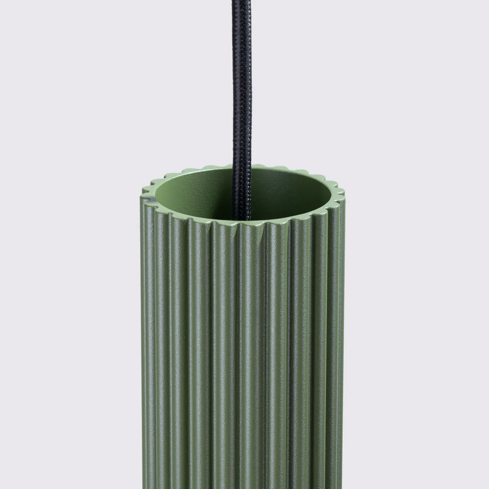 Lámpara colgante ALORA, verde oliva, Ø 8 cm, metal, GU10