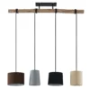 Lámpara colgante Amilia de Lindby, tela, 4 luces, gris/beige, E27
