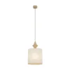 Lámpara colgante Amura, beige/arena, tela, Ø 25 cm, E27