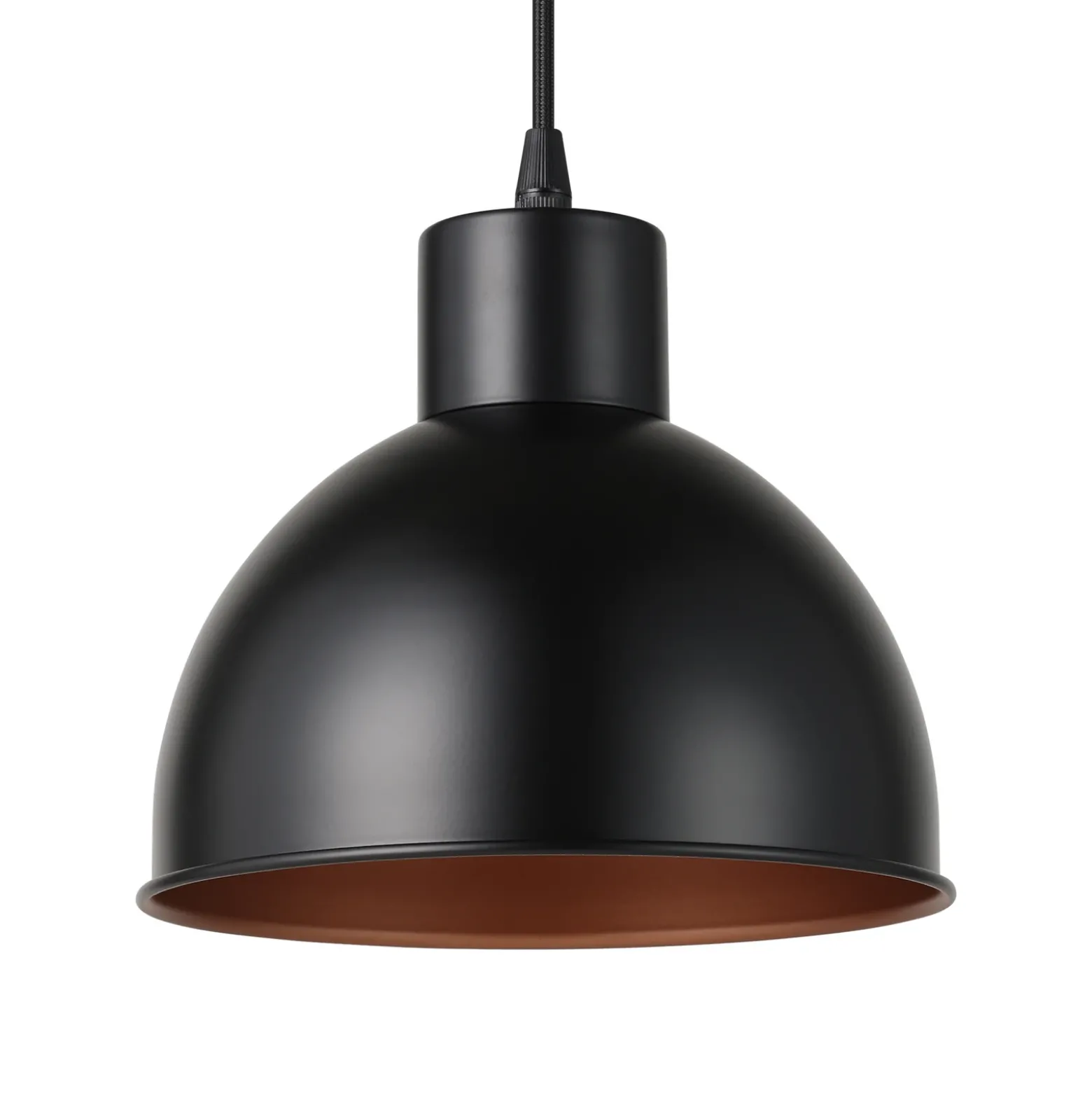Lámpara colgante Andrin, negro, interior en cobre